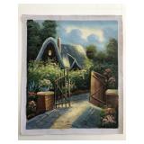 Pastoral House Scene original painting on canvas