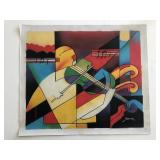 Violinist Abstract original painting on canvas