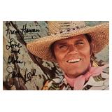 Jack Lord facsimile signed postcard. 3x5 inches