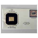 1918 24 cent Inverted Jenny 22kt gold stamped FDC