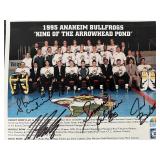1995 Anaheim Bullfrogs signed team photo