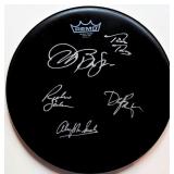 Bon Jovi signed drum head. Signed: Jon Bon...