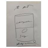 Andy Warhol drawn and signed sketch