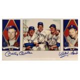Mickey Mantle and Whitey Ford signed graphic card.