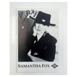 Model Samantha Fox signed postcard