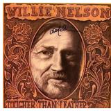 Willie Nelson signed Tougher Than Leather album
