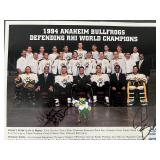 1995 Anaheim Bullfrogs signed team photo
