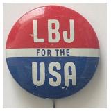 36th POTUS Lyndon B. Johnson campaign pin