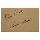 Desi Arnaz and Lucille Ball signature slip