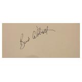 Bud Abbott signature slip