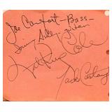 The King Cole Trio signature slip