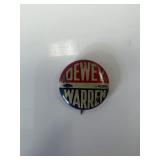 Dewey-Warren campaign pin