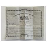 Cheboygan Flax Fiber Company signed certificate