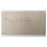 Author Mary E. Wilkins original signature