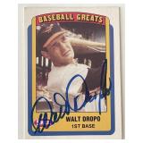 Orioles Walt Dropo signed Swell Baseball Greats...