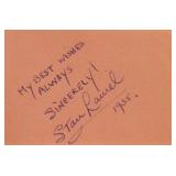 Stan Laurel signature slip