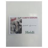Heidi star Elisabeth Sigmund original signature