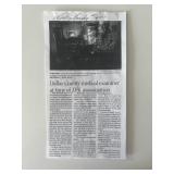 JFK Assassination Sam Sonsby signed newspaper...