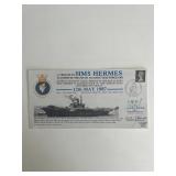 HMS Hermes Royal Navy signed FDC