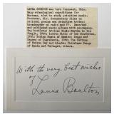 Ethnomusicologist Laura Boulton signed note and...