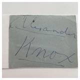 Alexander Knox original signature