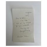 Author Dornford Yates personal note