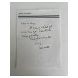 Actress Marie Windsor handwritten signed note