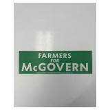 Farmers for McGovern campaign bumper sticker