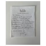 Playmate Kayla Collins signed note