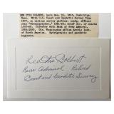 Rear Admiral Lee Otis Colbert signed note with bio