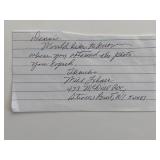 Lieutenant Steven Point signed note