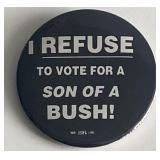 Anti Bush union label pin