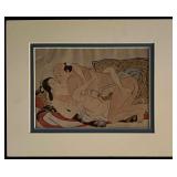 Vintage Nude Art Print Matted