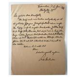 Erich Hartmann signed letter