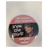 Women for Palin You Go Girl McCain Palin pin