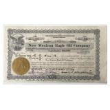 1926 New Mexican Eagle Oil Company Signed Stock...