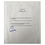Carol Alt signed letter
