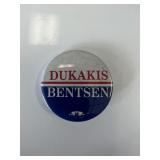 Dukakis-Bentsen presidential campaign pin