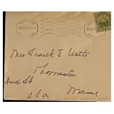 1925 stamped Hamilton, Bermuda handwritten...