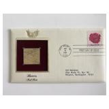 Flowers Red Rose Gold Stamp Replica First Day...