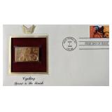 Cycling Sprint To The Finish Gold Stamp Replica...