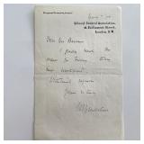 Liberal Central Association London Signed Letter