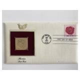 Flowers Red Rose Gold Stamp Replica First Day...