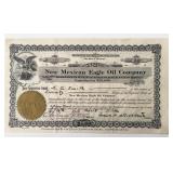 1926 New Mexican Eagle Oil Company Signed Stock...
