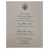 Bush, Cheney 2005 Inauguration Invitation