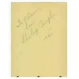Shirley Temple signed note. GFA Authenticated