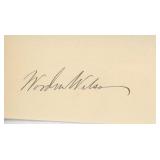 Woodrow Wilson signature cut. GFA Authenticated