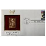 Michigan Statehood 150th Anniversary Gold Stamp...
