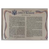 John F. Kennedy commemorative cover with coin