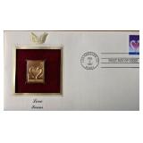 Love Swans Gold Stamp Replica First Day Cover